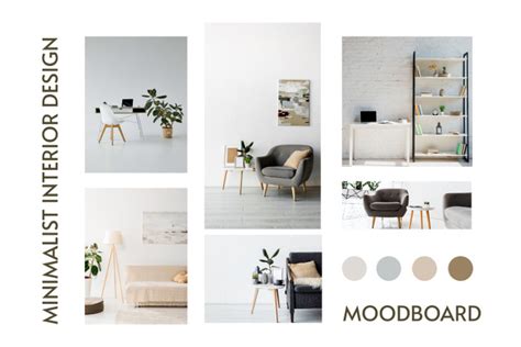 Minimalist Interior Design Light Beige Online Mood Board Template