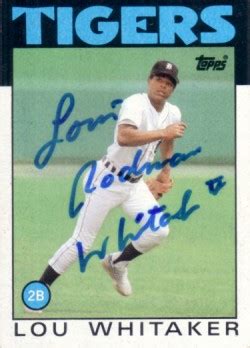 Lou Whitaker Autographed Detroit Tigers Topps Card