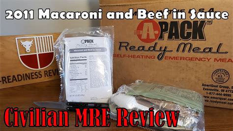 APack Ready Meal MRE Review 2011 Macaroni And Beef In Sauce