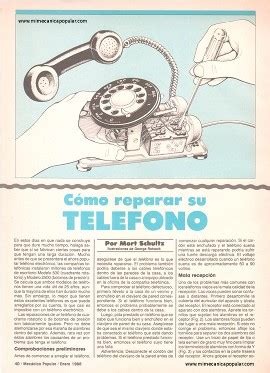 Hágalo Usted Mismo Cómo reparar su teléfono Enero 1988 Mi Mecánica