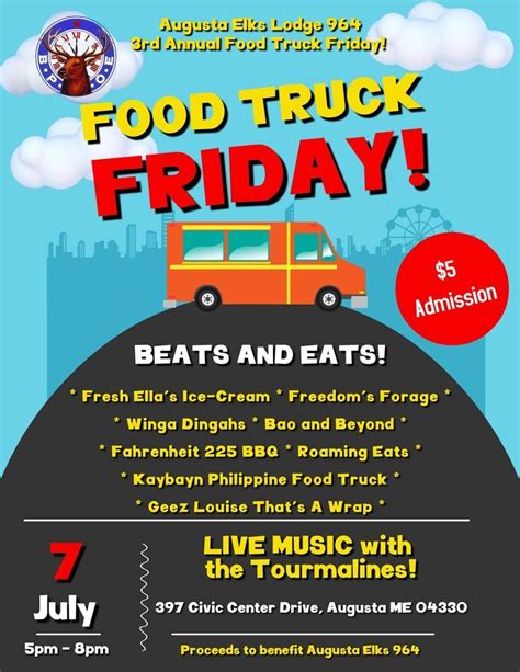 2023 Food Truck Friday Beats And Eats Augusta Elks 964 July 7 2023