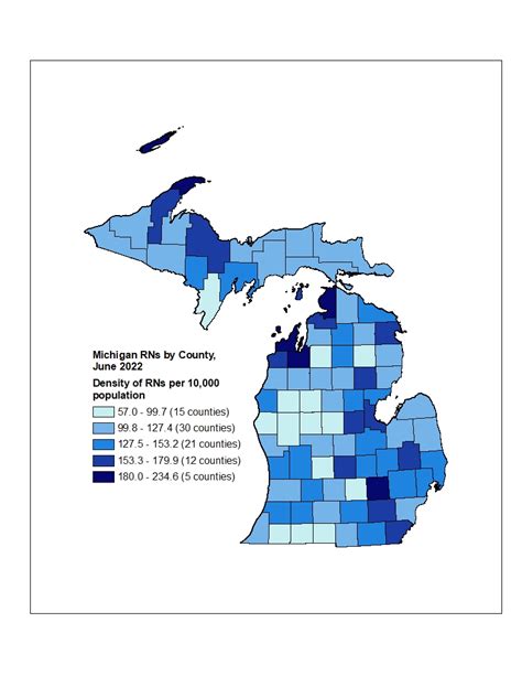 Michigan Nurse Mapping Michigan Licensed Rns By Prosperity Region And