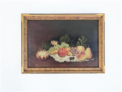 Antique Fruit Still Life Painting Antique Fruit Painting Antique Oil