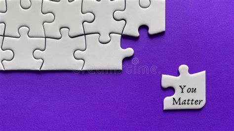 Motivational And Inspirational Quote On Missing Jigsaw Puzzle You Matter Stock Illustration