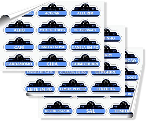 Kit Etiquetas Adesivas Para Potes De Temperos Especiarias