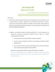 A3 docx ACTIVIDAD III ANÁLISIS DE CASOS Instrucciones 1 A partir de