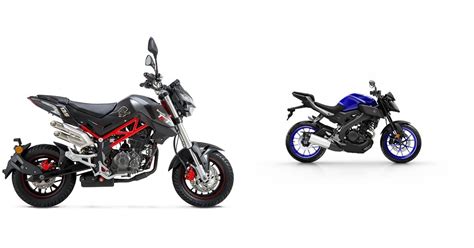 Motorrad Vergleich Benelli Tnt 125 2023 Vs Yamaha Mt 125 2017