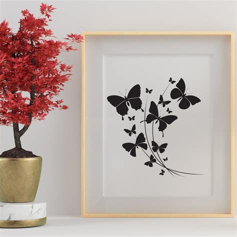 Flying Butterflies Svg Bundle Butterfly Silhouette Design Etsy