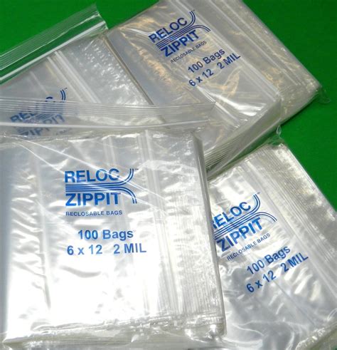 X Reloc Zippit Reclosable Mil Clear X Zip Seal Lock Bags