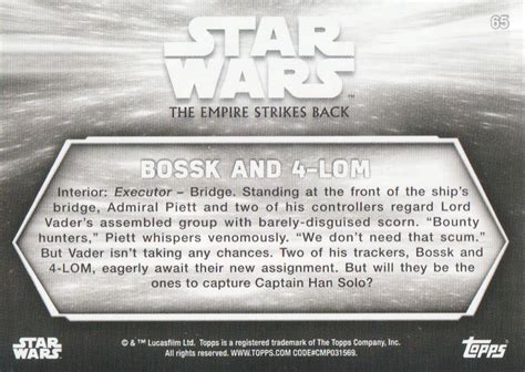 2019 Topps Star Wars Empire Strikes Back Black And White 65 Bossk And