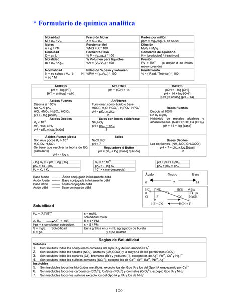 Formulario Quimica Analitica Hcl Hf Hcn Na Pk Cl F Cn