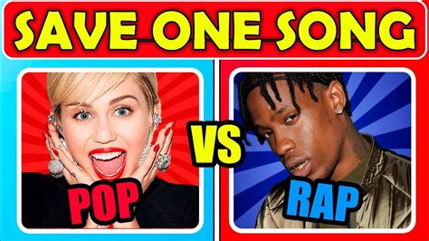 Save One Drop One Song 🎤pop Vs Rap Music Quiz 🎵 Youtube