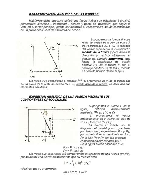 Representacion Analitica De Las Fuerzas Pdf Vector Euclidiano Sistema Coordinado