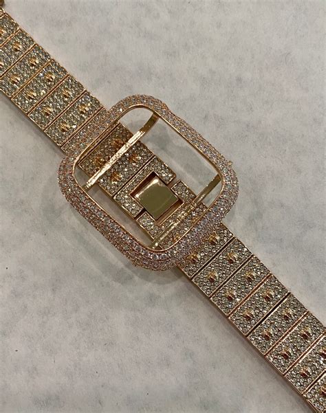 Rose Gold Apple Watch Band Swarovski Crystal Mm Mm Mm Etsy