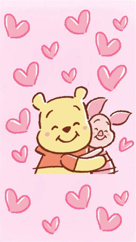 Download Cute Winnie The Pooh Hugging Piglet Wallpaper | Wallpapers.com