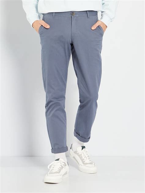 Pantalon Chino Regular L Gris Bleu Kiabi