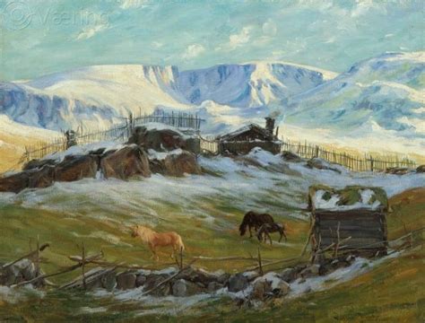 Naturlig Beite ️ Gustav Wentzel 1859 1927morgensol Over Fjellet