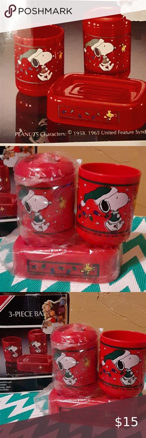 Peanut Snoopy Christmas Bathroom Set Christmas Bathroom Sets Snoopy