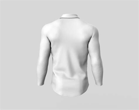 Mens Long Sleeve Polo Shirt 3d Model Cgtrader