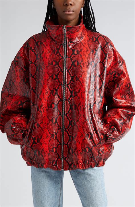 Buy Alexander Wang Oversize Padded Snakeskin Embossed Leather Track