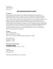 Aldol Experiment Post Lab Pdf Gwyneth Lu Uid Section