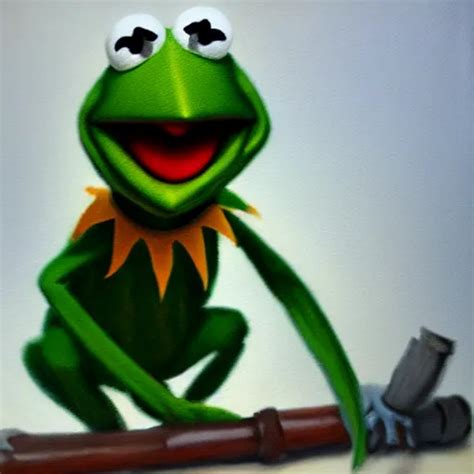 Kermit The Frog Vampire Hunter High Key Lighting Stable Diffusion