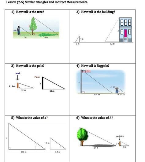 Solved Lesson Similar Triangles And Indirect Chegg