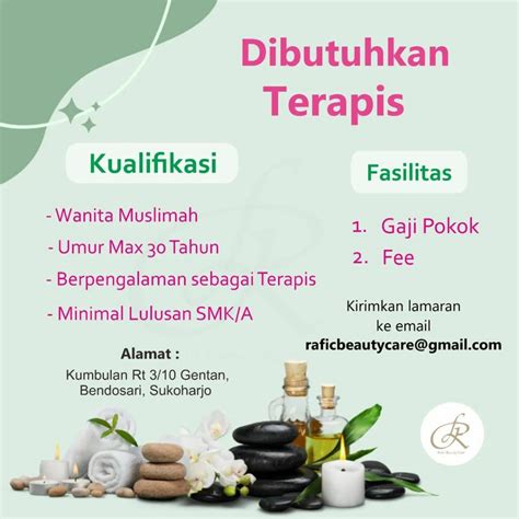 Lowongan Kerja Desember 2022 Terapis Rafic Beauty Care Di Solo INFO