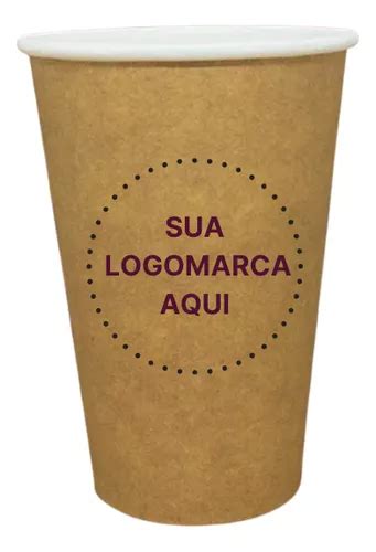 50un Copo Papel Biodegradável Café 300ml Kraft