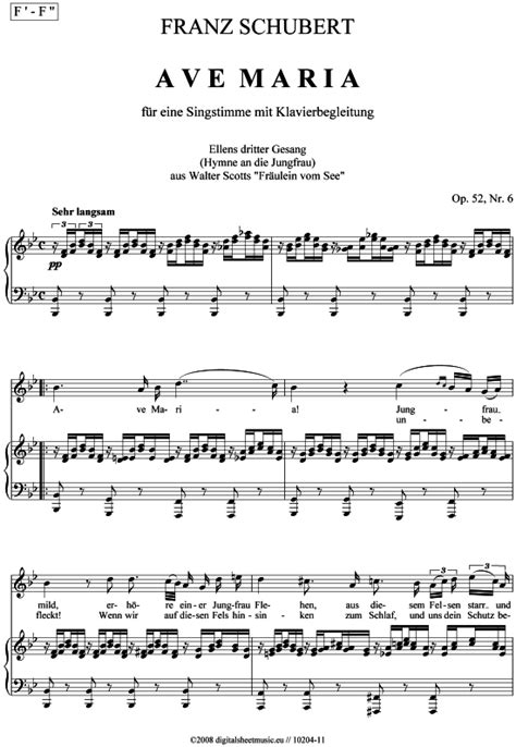 Ave Maria Pdf Noten Von Franz Schubert 1797 1828 Michael Hirte In 10204 11