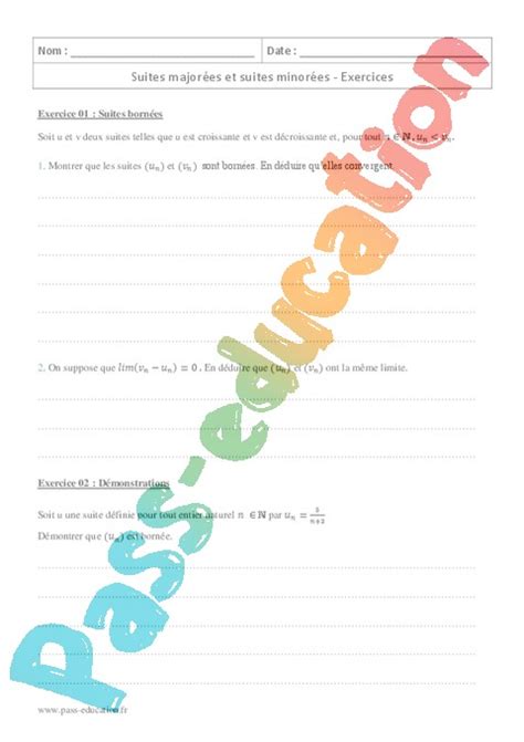 Les Suites Terminale Exercices Cours Valuation R Vision Pdf