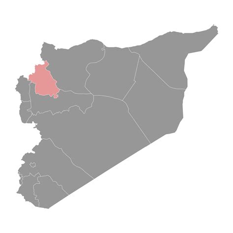 Idlib Governorate map, administrative division of Syria. Vector ...