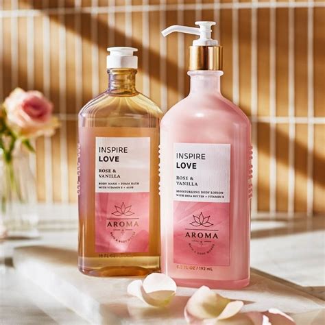 Jual BBW AROMATHERAPY INSPIRE LOVE ROSE VANILLA SERIES FULLSIZE BODY WASH LOTION MIST BATH