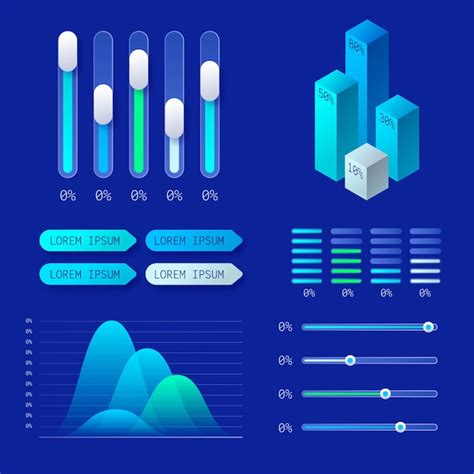 Premium Vector Realistic Data Visualization Elements Collection