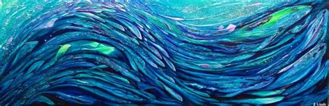 Sea Life Wave Original Painting SOLD Deep Impressions Underwater Art