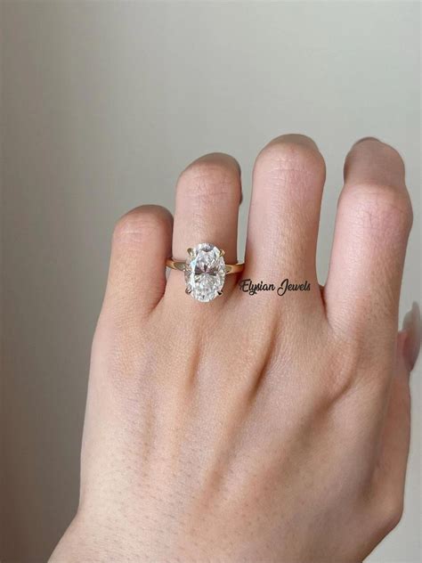 Hybrid Crushed Ice Oval Cut Moissanite Ct Engagement Ring Diamond