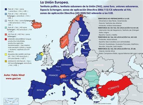 Mapa De La Uni N Europea Pa Ses Tau Zona Euro Uniones Aduaneras