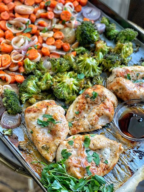 Sheet Pan Maple Dijon Chicken And Vegetables Sweet Savory And Steph