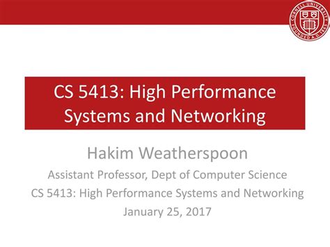 CS 5413: High Performance Systems and Networking - ppt download