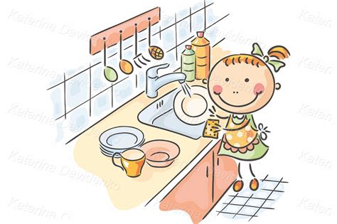 Washing The Dishes Clipart