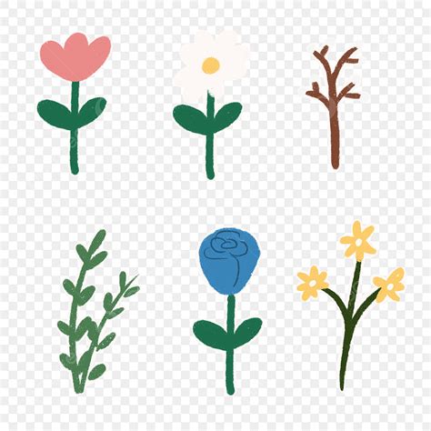 Hand Drawn Banner Clipart Png Images Hand Drawn Flower Set Sticker