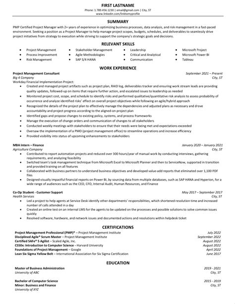 How To Write The Perfect Project Manager Resume