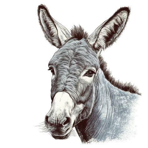 Premium AI Image | A drawing of a donkey with a white face and a black ...