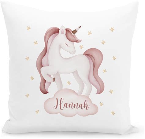 Del M Unique Personal Einhorn Kissen Personalisiertes Einhornkissen