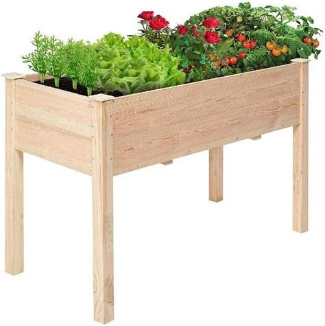 Raised Garden Beds Raised Garden Beds Elevated Wood Planter Box Stand