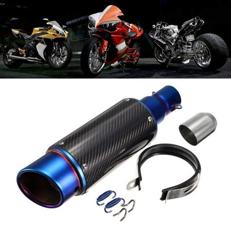 Buy Motorcycle Gloss Carbon Fiber Exhaust Muffler Pipe Silencer System