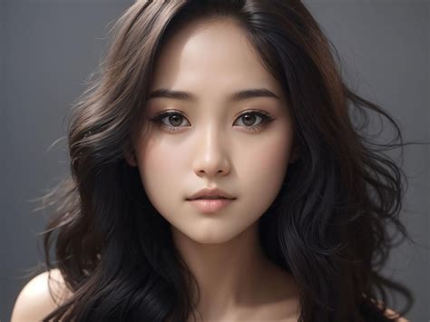 Premium Photo Young Asian Woman Long Hair With Natural Makeup On Face