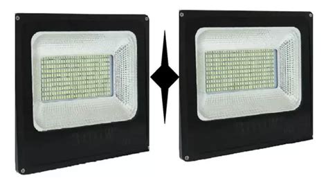 Pack X 2 Focos Reflector Led 300 Watts Ip 66 Color De La Carcasa Negro