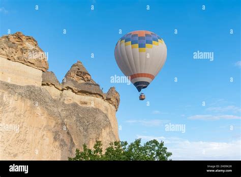 Flying Hot Air Balloons And Fairy Chimneys In Pasabag Valley Or Monks Valley Zelve Open Air