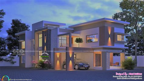 2420 Sq Ft 3 Bedroom Contemporary Flat Roof House Kerala Home Design